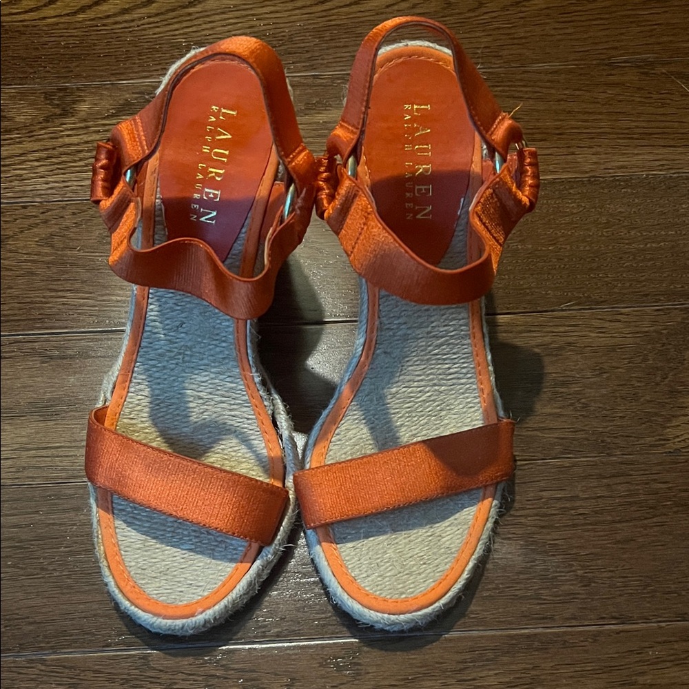 Lauren Ralph Lauren Vibrant Orange Espadrilles/ sz 7